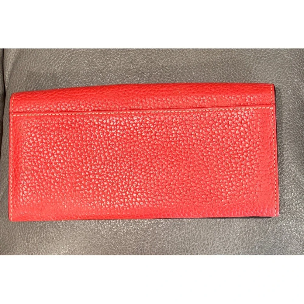 Kate Spade New York Red Pebbled Leather Tall Continental‎ Wallet Clutch